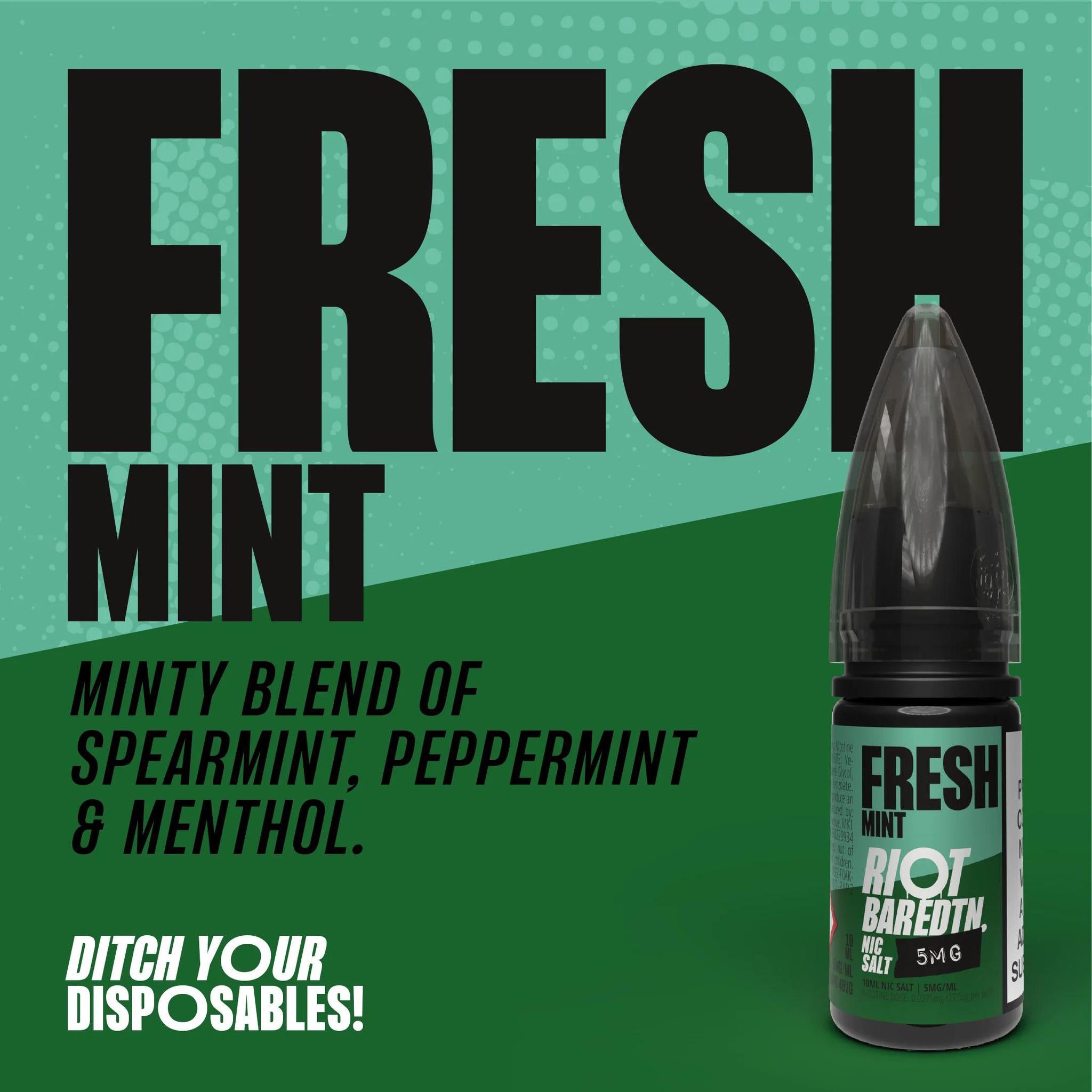 RIOT Bar EDTN - Fresh Mint 10ml E-Liquid - The British Vape Company