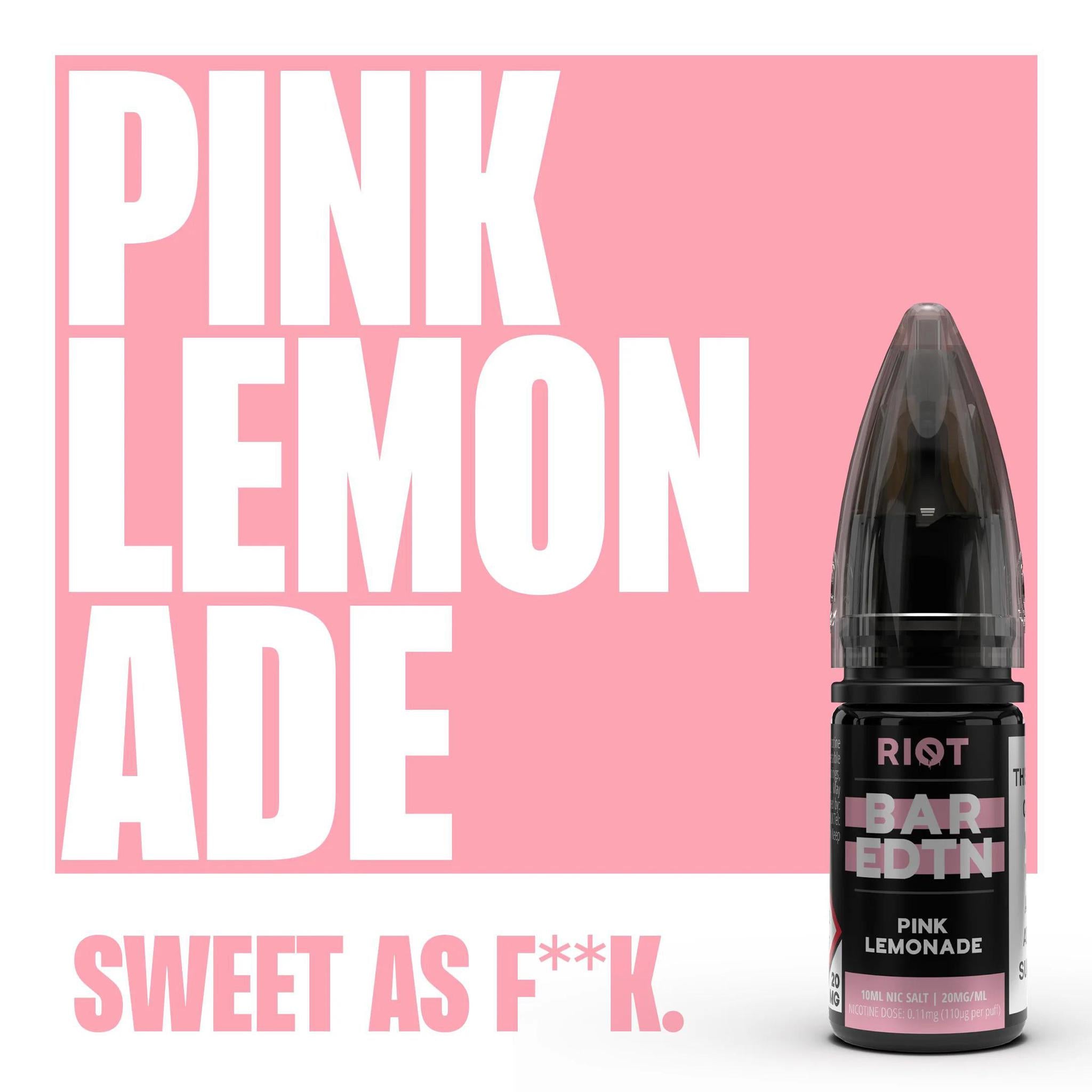 RIOT Bar EDTN - Pink Lemonade 10ml E-Liquid - The British Vape Company