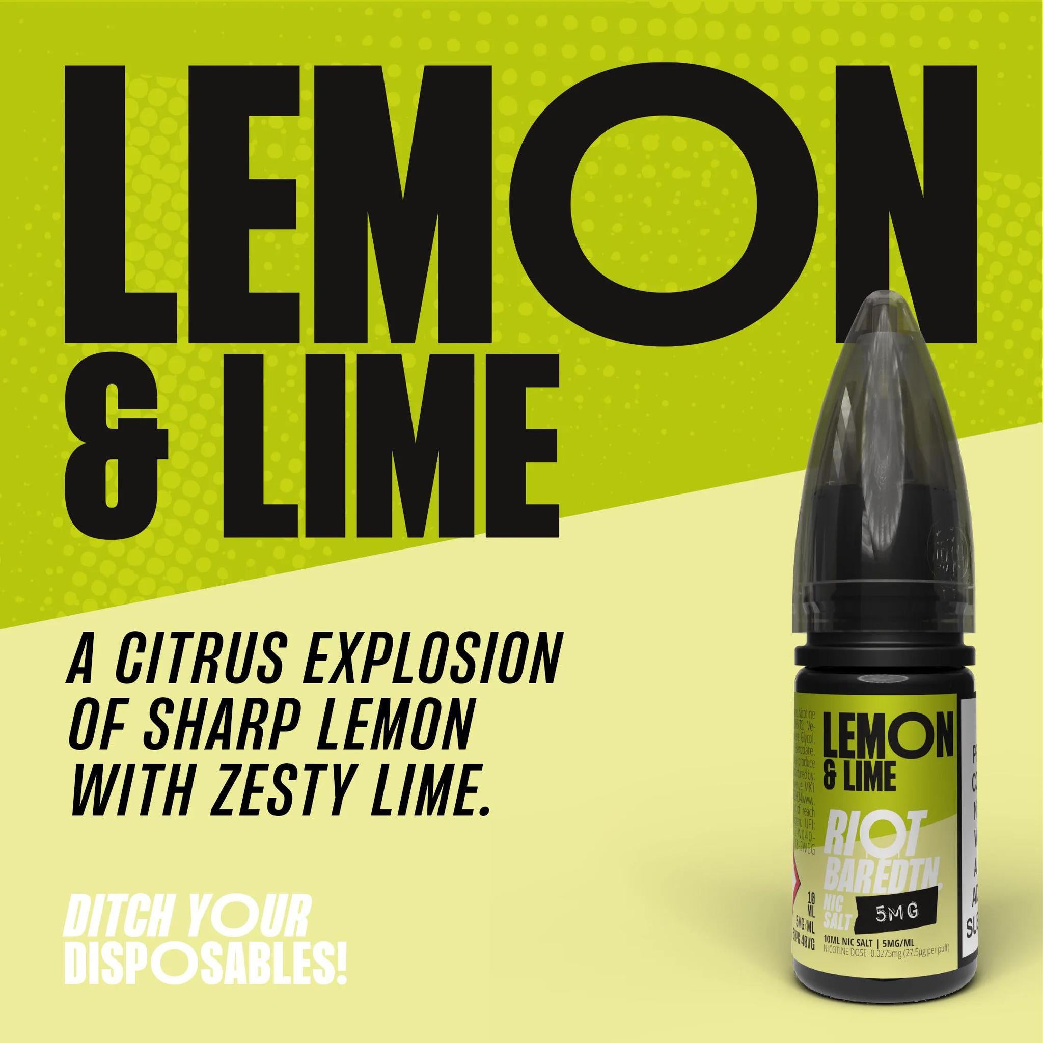 RIOT Bar EDTN - Lemon Lime 10ml E-Liquid - The British Vape Company